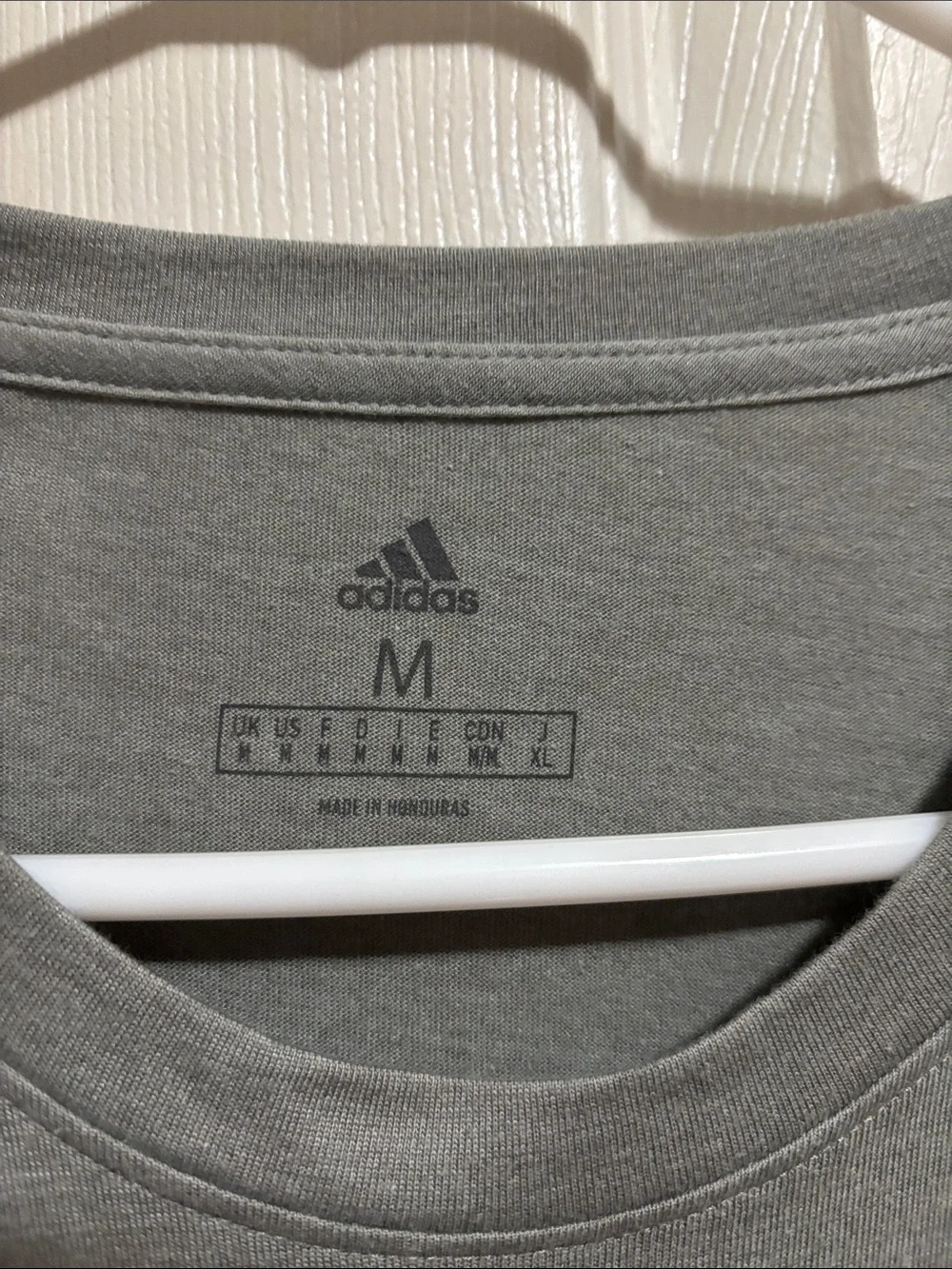 adidas Men’s Gray Short Sleeve Crew Tee with Black Logo